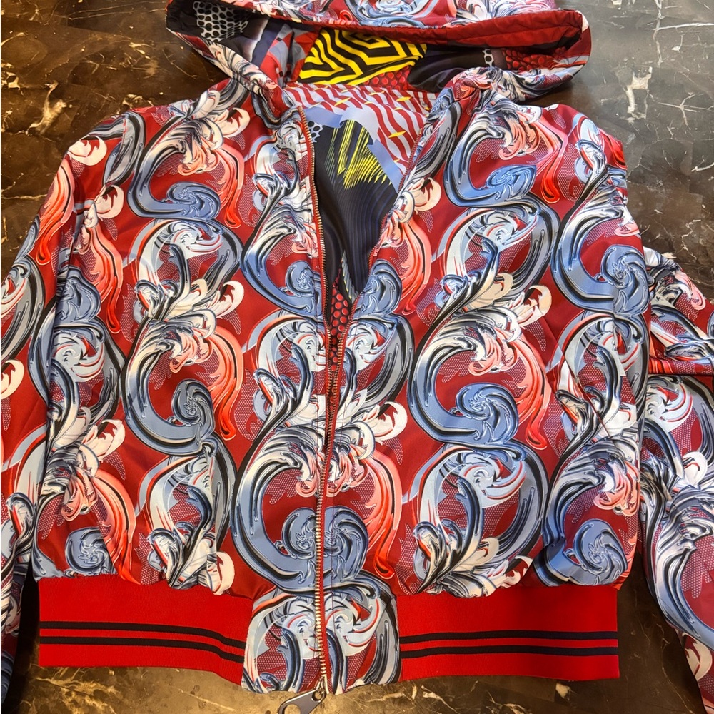 Reversible Versace Red and Blue Patterned jacket